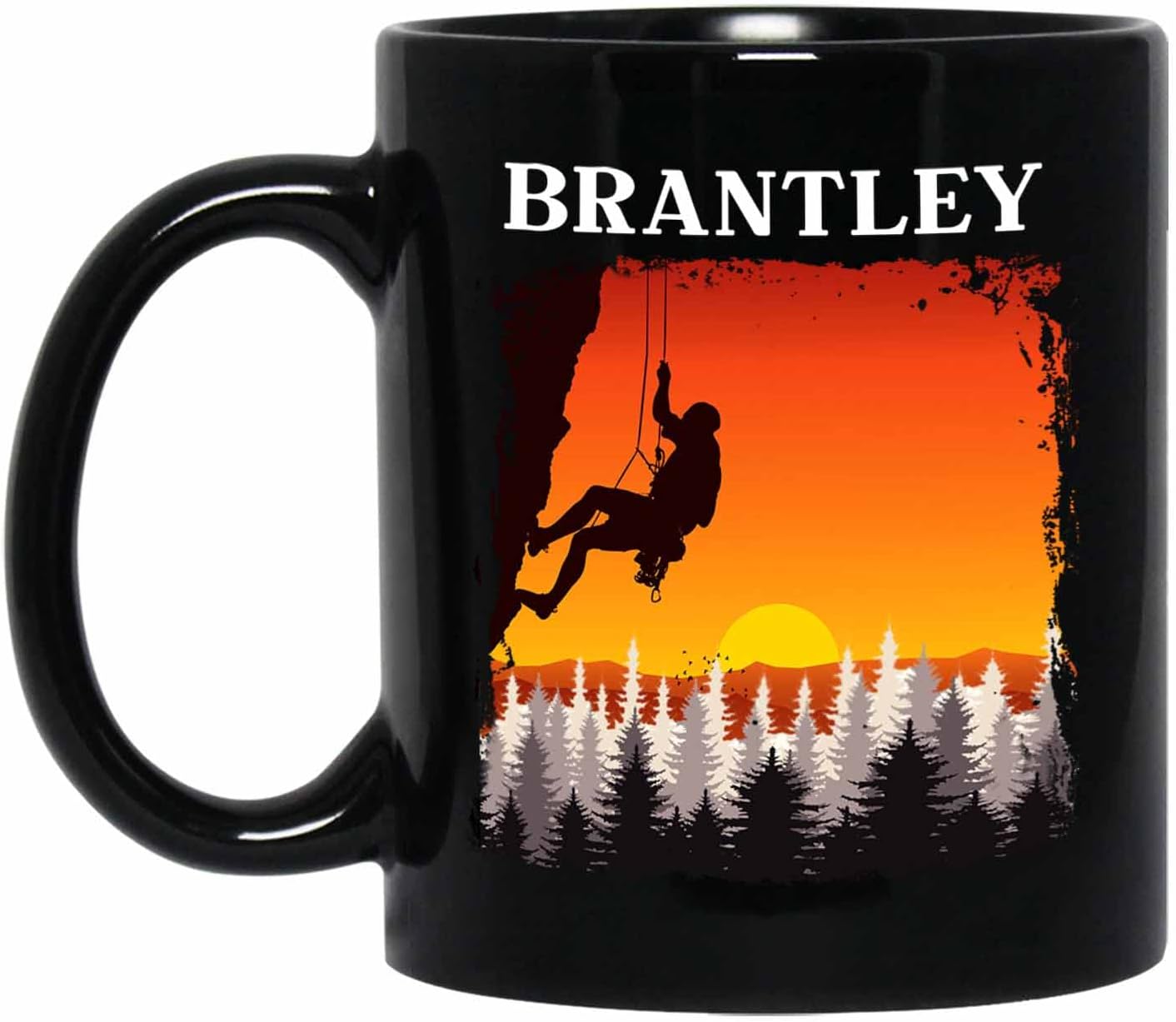 Personalized Custom Name Rock Climber Coffee Mugs & Travel Mugs, 11 Oz & 15 Oz, Black Ceramic, Perfect Gifts For Men & Women Climbing Lovers