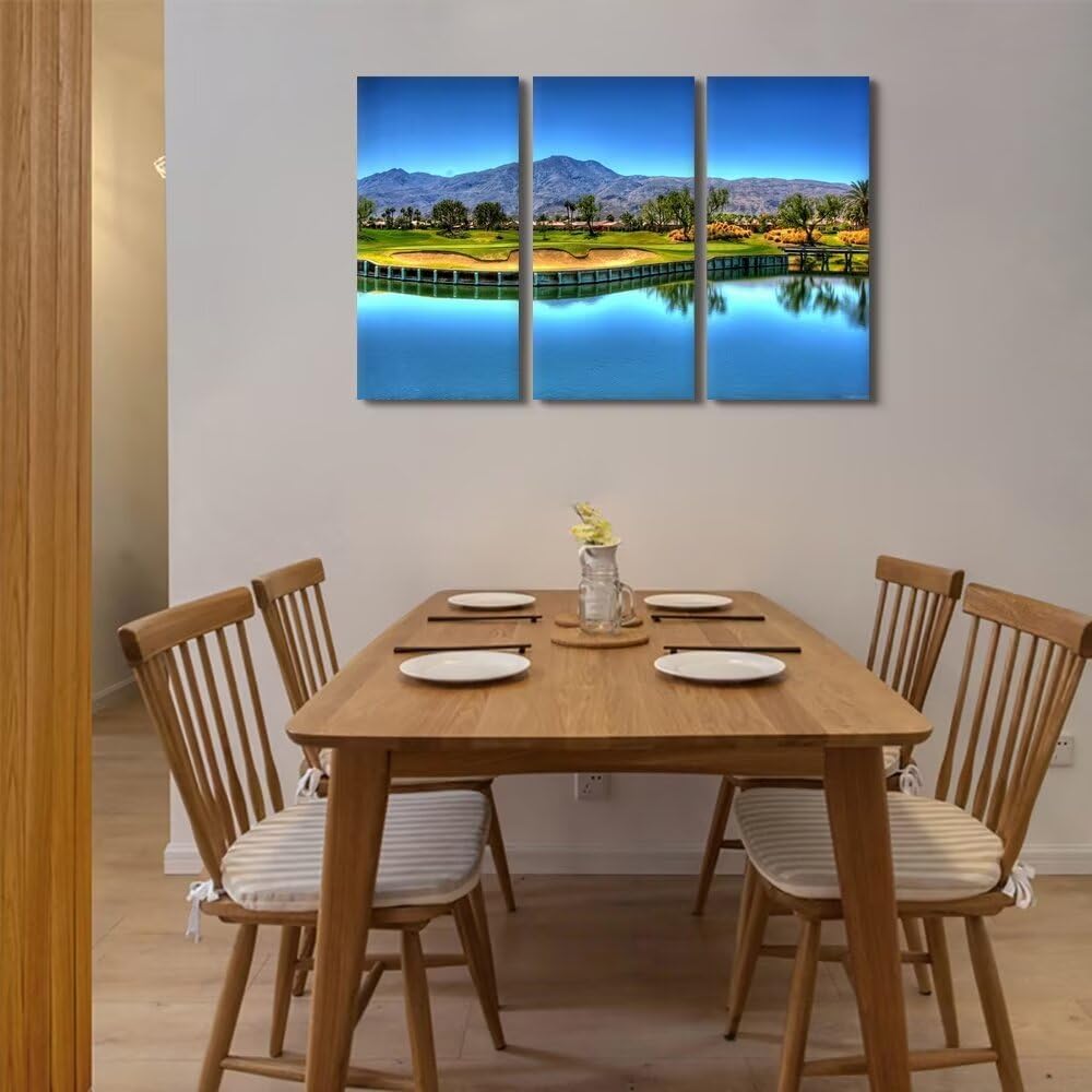 chenchenArt Georgia USA Golf Course for Living Room Bedroom Bathroom Home Decorations Augusta National Golf Course Pictures Posters Canvas Prints Modern Artwork Framed Ready to Hang(14''W x 28''H x3)