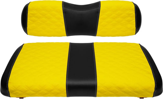 Golf Cart Seat Covers for EZGO TXT 1994-2013 Front OEM Universal Seat Cushion, Marine Grade Vinyl Leather EZGO TXT Seat Covers/Easy to Install-Yellow (2PCS)
