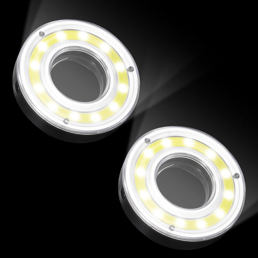 Putting Green Lights 2 Pack - Led Golf Hole with Carabiner, Night Golf Lights with Lens, Light Up Putting Cup for Night Time Play, Chipping Practice