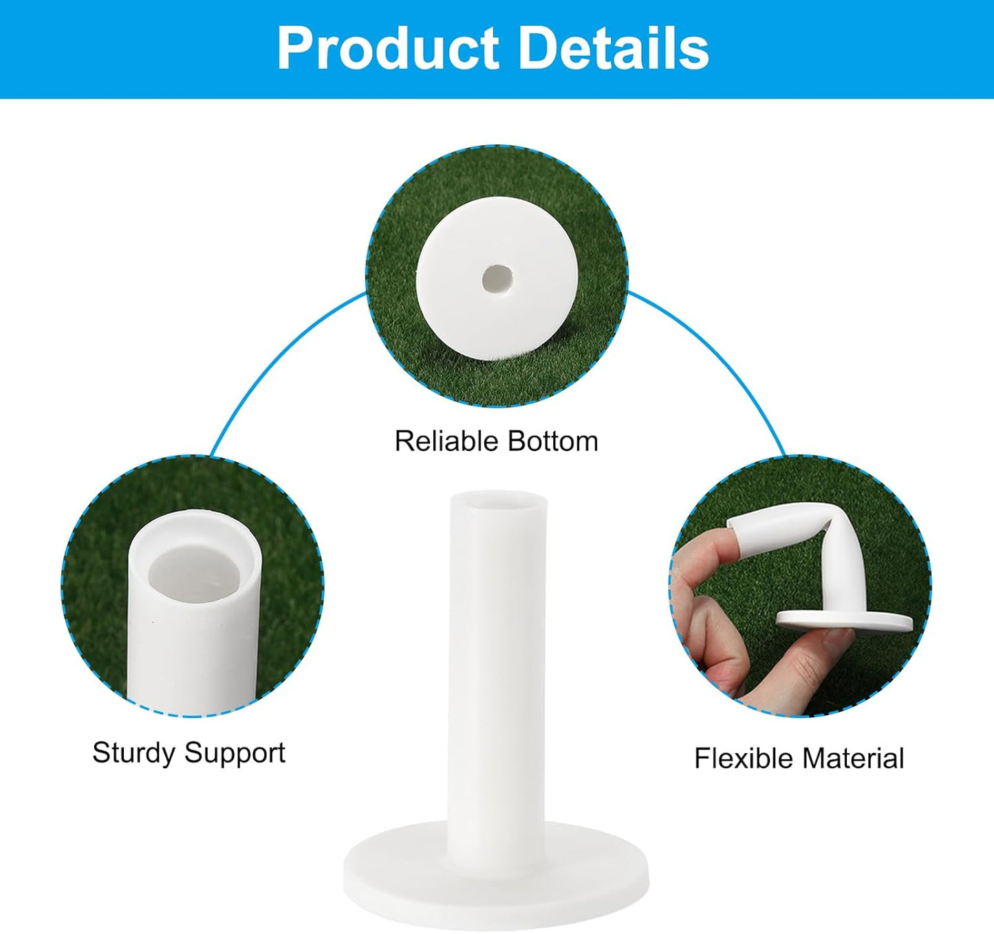 PATIKIL Rubber Golf Tee, Tall Training Driving Range Tee Stable Ball Holder for Outdoor Indoor Hitting Mats