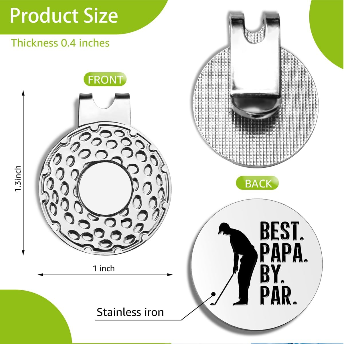 Best Dad by Par Golf Ball Markers, Men's Golf Accessories, Birthday Retirement Golf Gifts for Dad Husband Grandpa