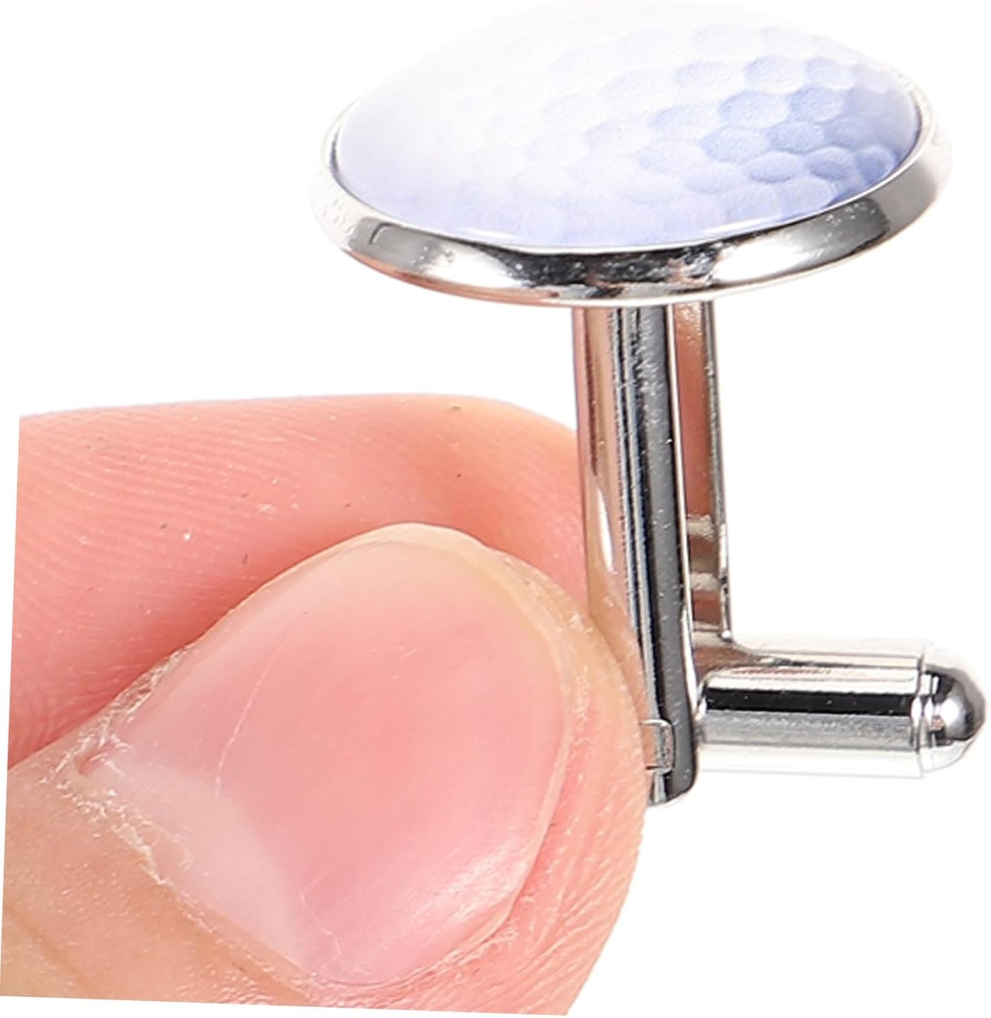 Silver Metal Golf Cufflinks for Men Shirt Accessories with Crystal Glass Gemstone Design Classic and Sturdy Fashion Buttons for Wedding Business and Formal Wear