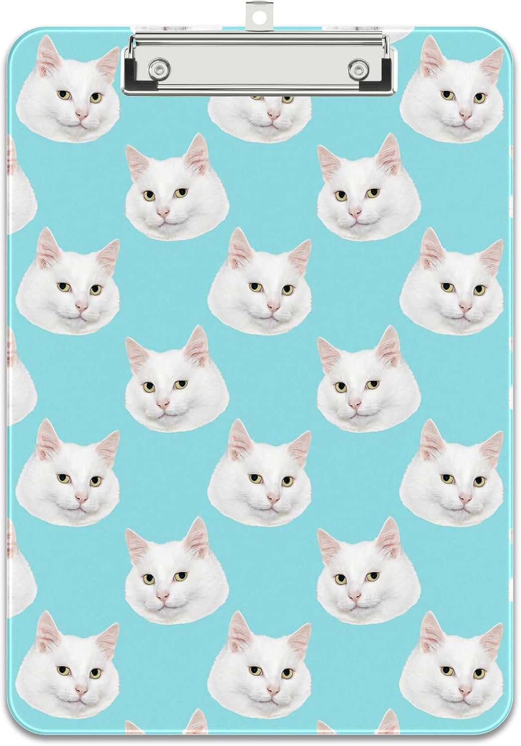 Rimilak Plastic Clipboards with Metal Clip, A4 Letter Size 9 x 12.5 in, Office Decorative for Students Women Men and Kids, Cute Custom Pattern, Cute Cat