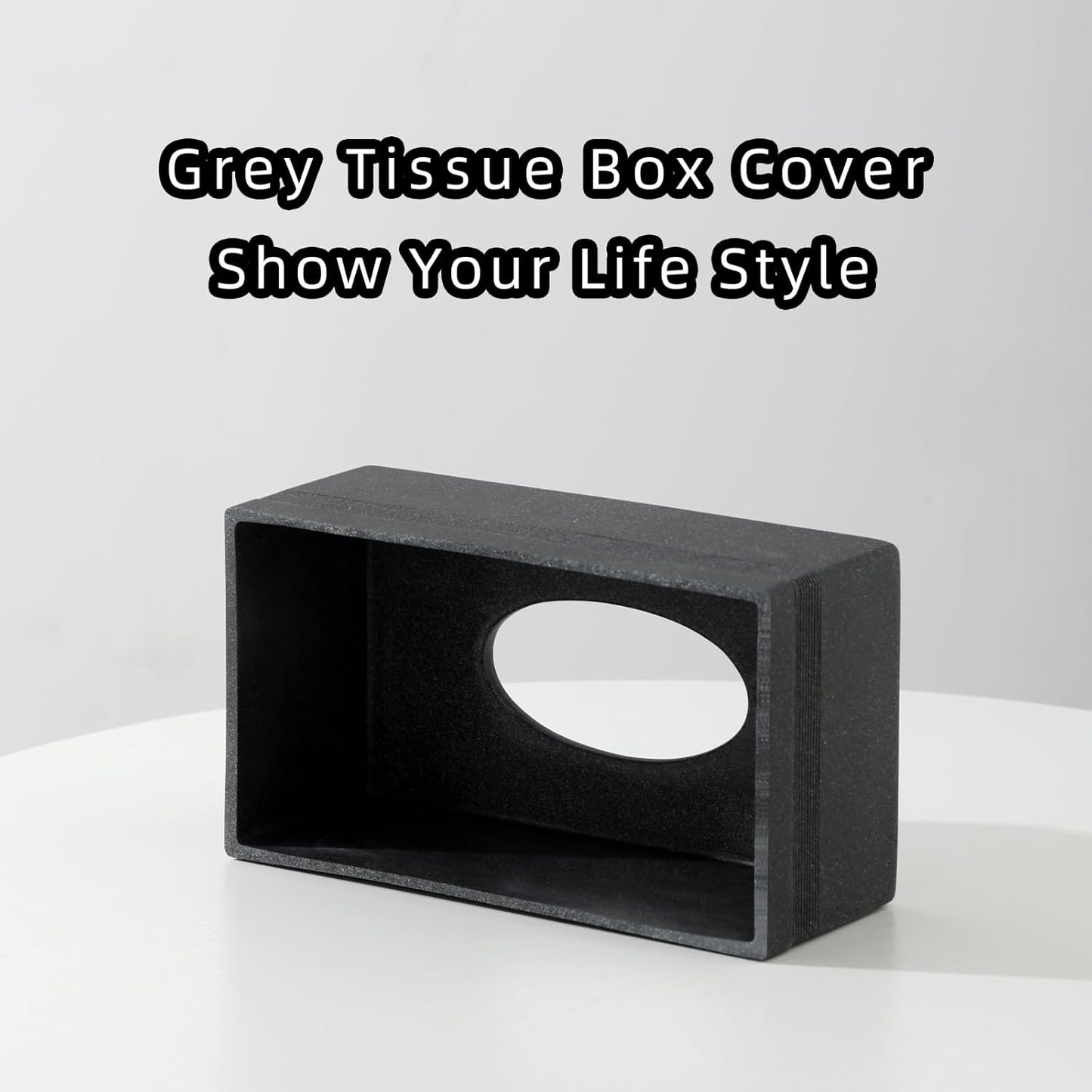 Tissue Box Cover Rectangle, Resin Facial Tissues Holder Covers RectangularToilet Paper Holder Case Dispenser Home Decorative for Bathroom Kitchen Bedroom Living Room Office (Black)