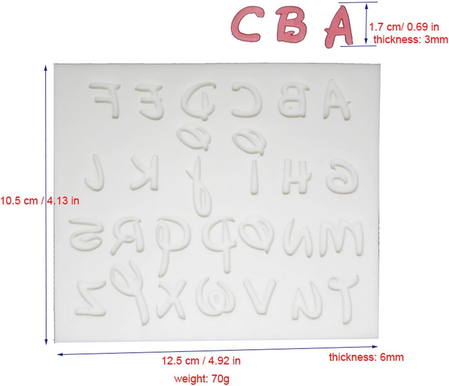 Stylish English Alphabets/Letters & Numbers Silicone Molds For Fondant Cake, Gum paste, DIY Cake Decorations (Cartoon)