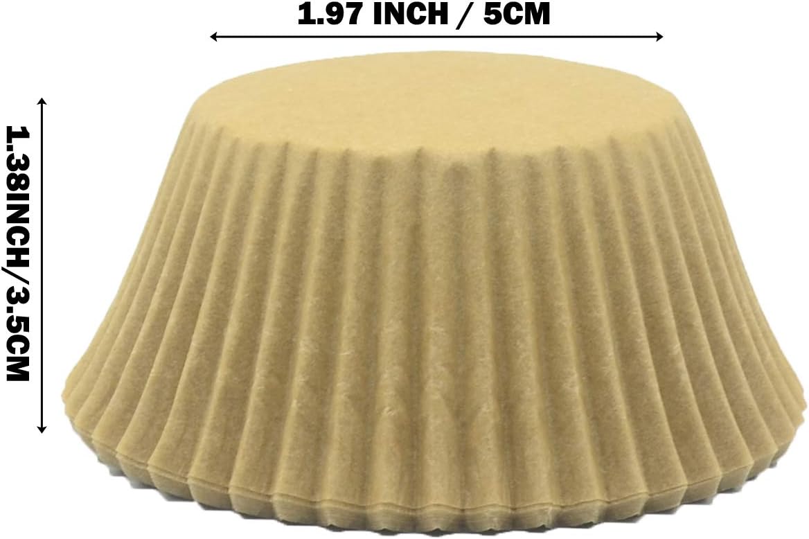 Premium Natural Greaseproof Cupcake Liners Muffin Paper Baking Cups Standard Size, 100-Count