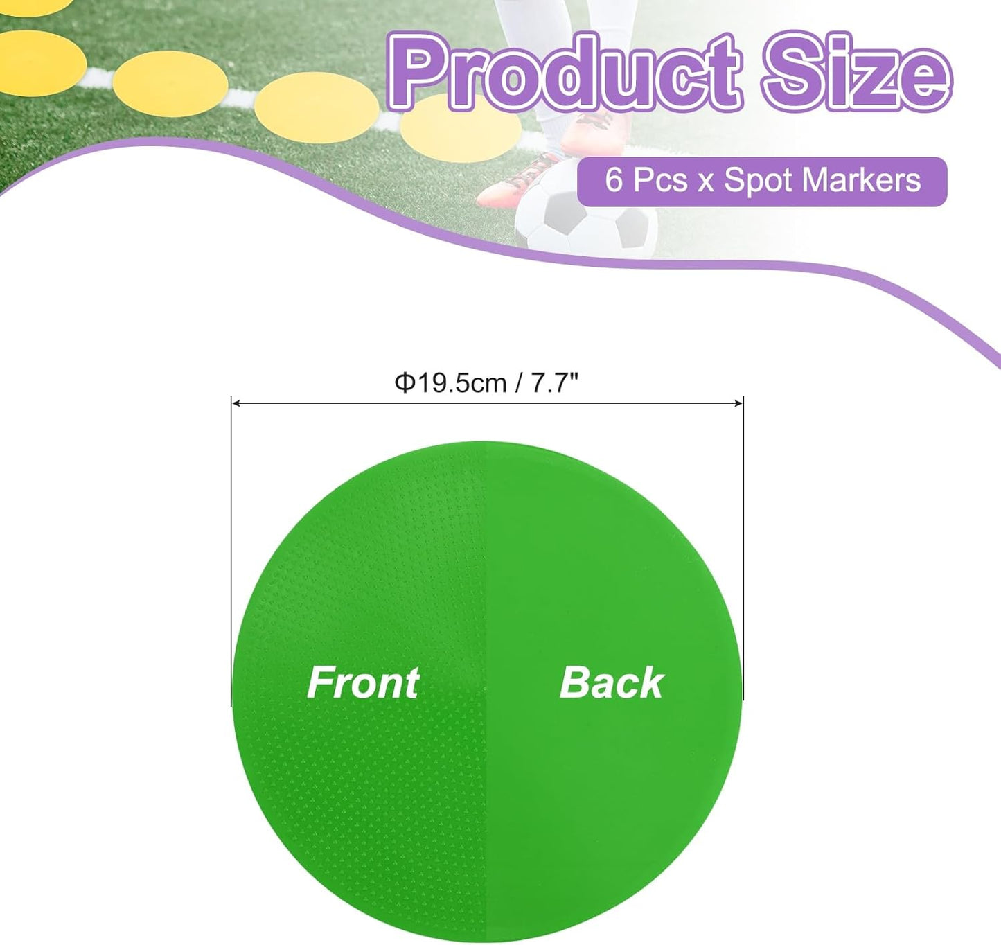 PATIKIL Spot Markers, Non-Slip Floor Dots Agility Markers Flat Field Cone Poly Dot