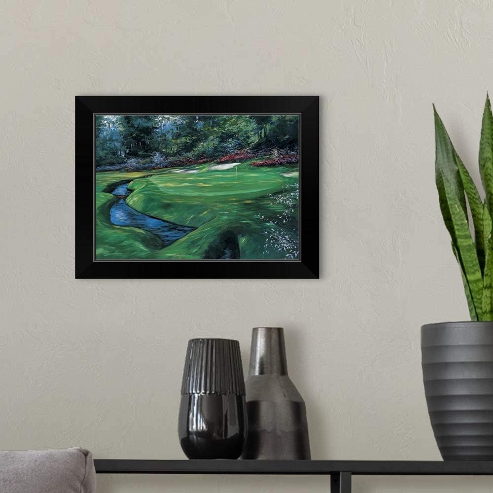CANVAS ON DEMAND 13th at Augusta Black Framed Art Print, Golf Artwork