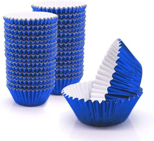 Blue Cupcake Liners for Baking,GOLF 500 Pack Standard Size Red Foil Cupcake Liners Wrappers Metallic Baking Cups,Muffin Paper Cases