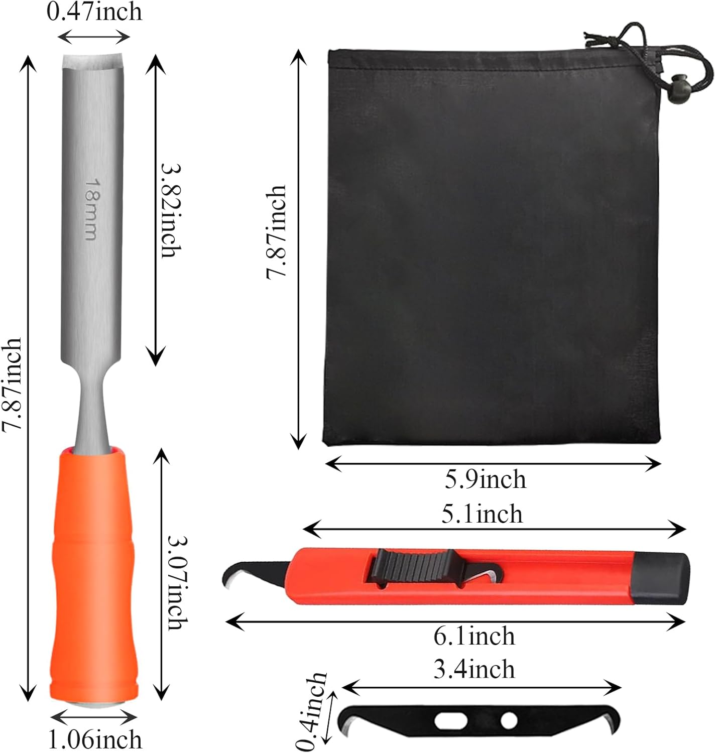 TRINKA Golf Grip Tape Stripper Remover Tool Kits, Golf Grip Tape Remover with Golf Grip Removal Tool Hook Knife, Tape Stripper Remover for Regripping Graphite/Steel Shaft, Golf Club Grip Repair Kit