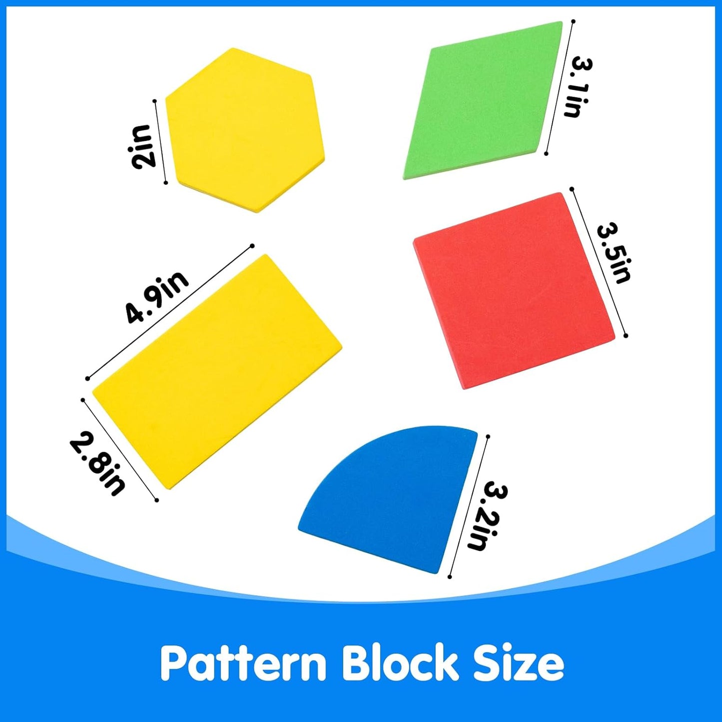 Large Shape Magnets - Magnetic Pattern Blocks- Magnetic Shapes for Whiteboard & Math Manipulatives