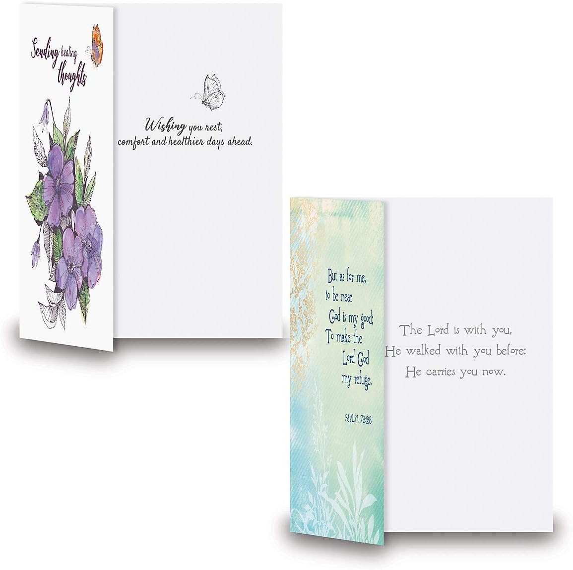Get Well Greeting Card Value Pack – Set of 18 (9 Designs), Large 5 x 7 inches, Envelopes Included, by Current