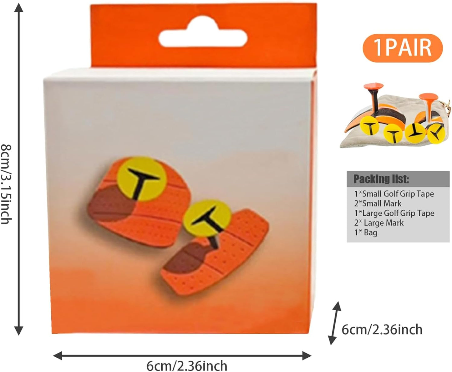 Golf Grip Tape 1 Set Anti Slip Golf Grip Friction Stickers Silicone Golf Grip Training Aid Easy to Use Golf Grip Training Aid Portable Golf Alignment Stick Golf Grips Golf Grip Trainer for Golf Glove