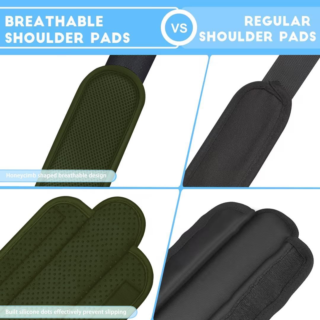 ZINZ 2-Pack Universal Shoulder Pad with Ultra thick Cushion for Bag Luggage Bag Crossbody, Plus Long & Anti-Slip & Breathable,Green