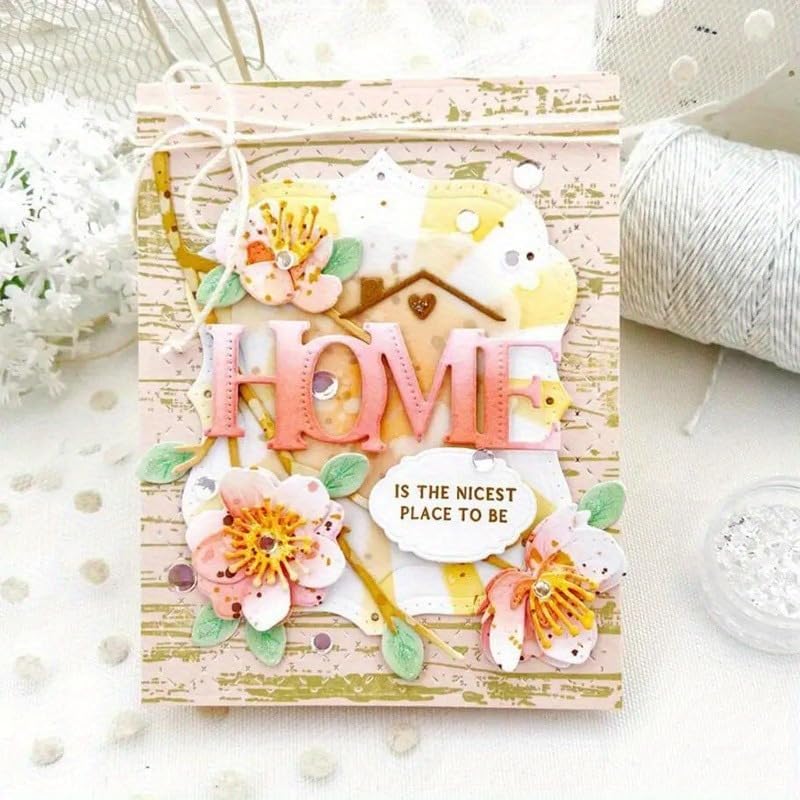 Flowers Metal Cutting Die for Scrapbooking - Cut Stencils for DIY Scrapbook Photo Album Decorative Paper Card, Card Making Supplies, Stencils & Crafting Die Cut (Plum Blossom 5.8 x 3.7 in)