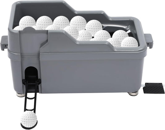 Automatic Golf Tee Machine with 9 Club Slots, Golf Ball Dispenser (Holds 100 Balls), No Electricity Needed – Golf Training & Practice Pitching Aid with 3 Batting Stands
