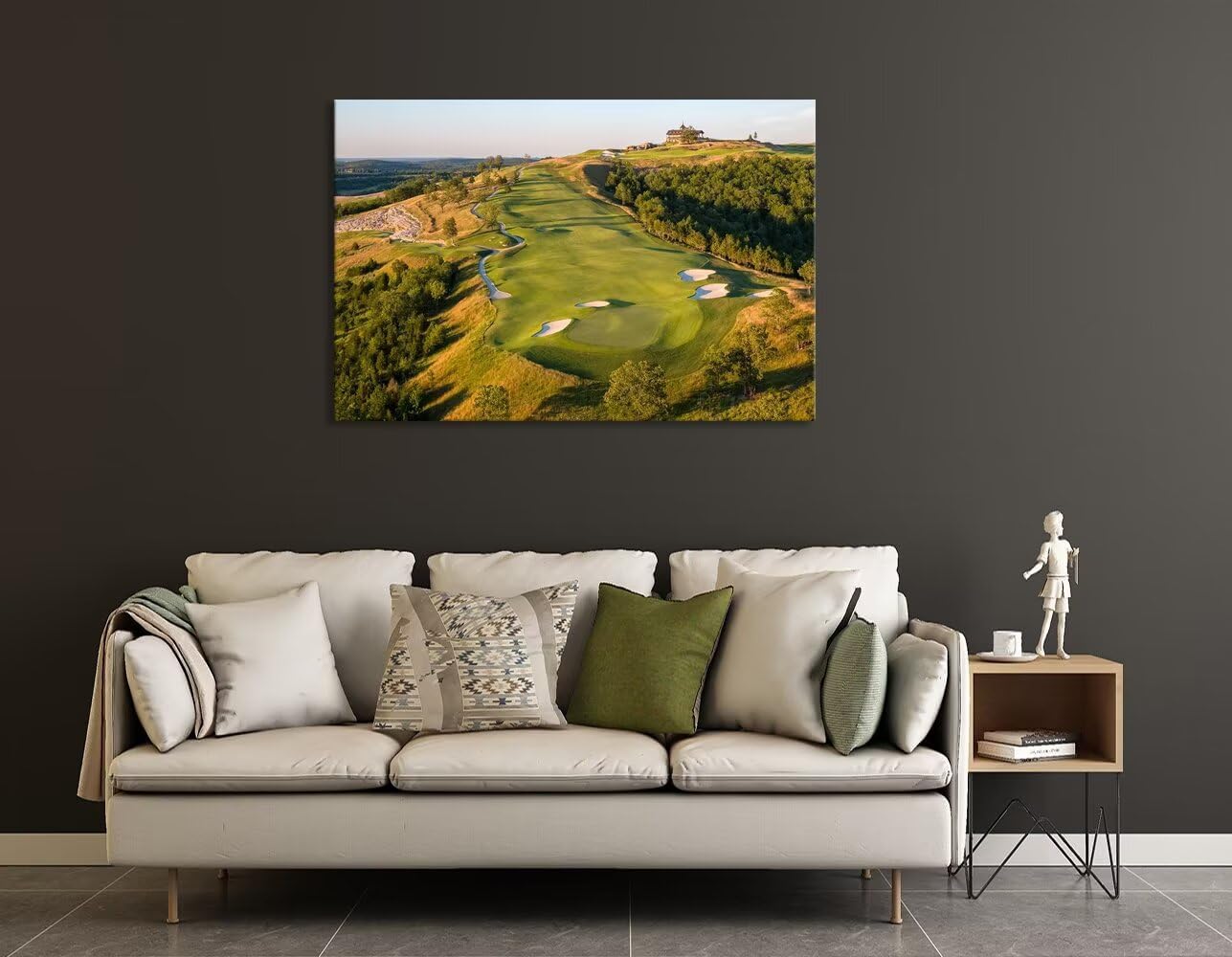 chenchenArt Paynes Valley Golf Course Wall Art for Living Room Bedroom Bathroom Home Decorations Paynes Valley Golf Course Picture Poster Canvas Prints Framed Ready to Hang(12''H x 16''W)