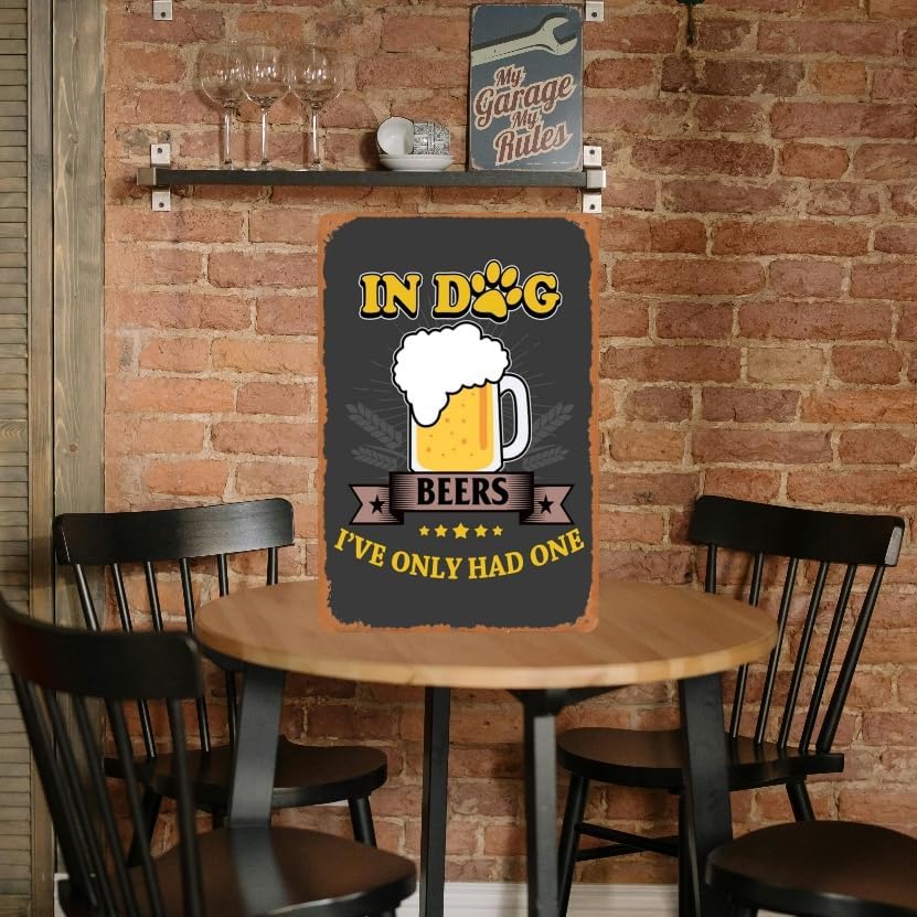 Bar Signs For Home Bar Wall Man Cave Decor Vintage Funny Metal Beer Tin Signs Bar Decorations For Home Beer Accessories For Men Drinking Signs Gifts In Dog Beers I've Only Had One Garage Signs 8x12 In