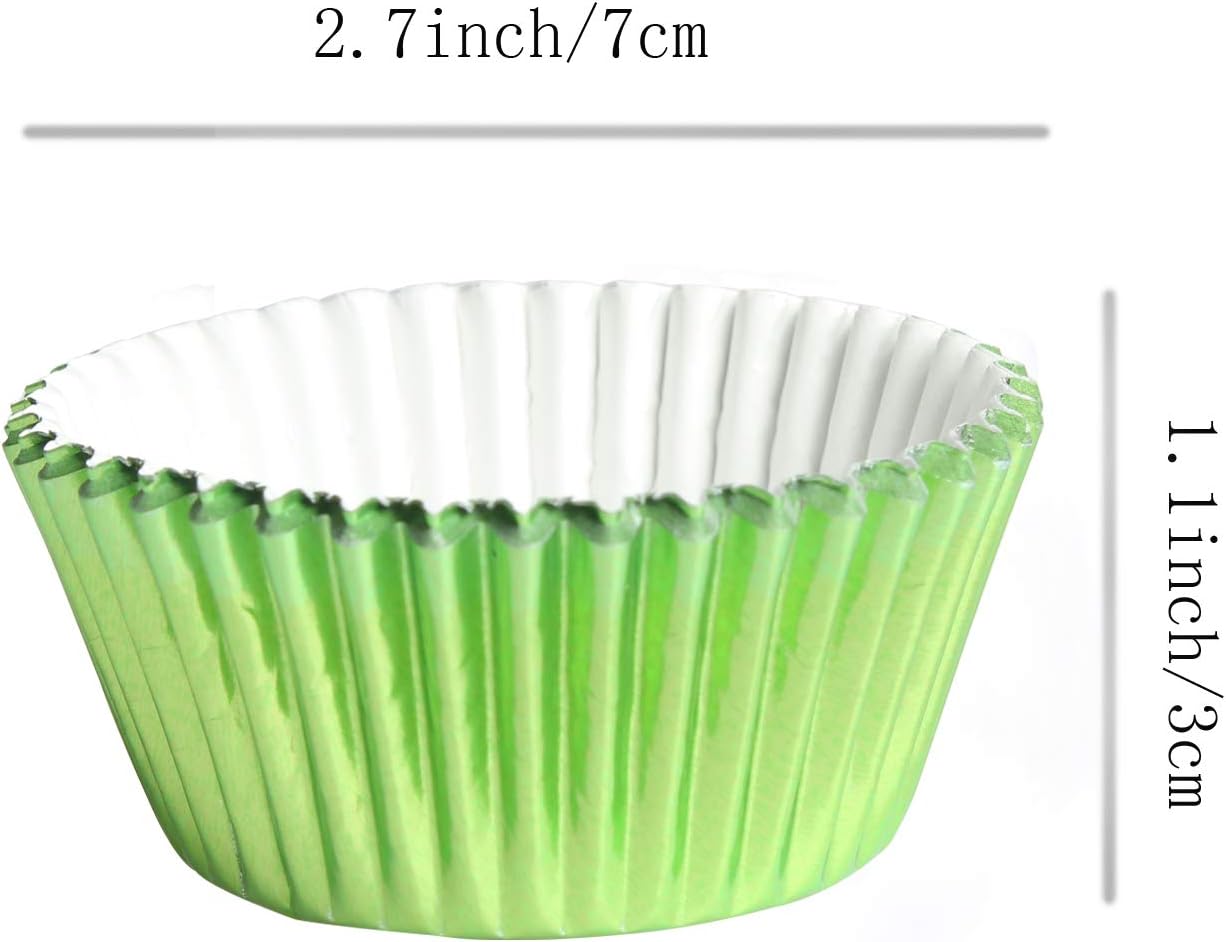 100pcs Cupcake Paper Baking Cups Wrapper Liners Cake, Foil Cupcake Liners for Baking Cupcakes(Green) …