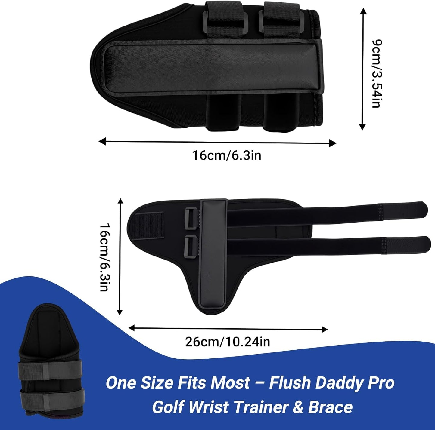 Flush Daddy Pro Golf Trainer – Golf Wrist Brace & Swing Alignment Support, Wrist Stabilizer & Grip Corrector for Beginners, Improve Wrist Position & Perfect Your Swing
