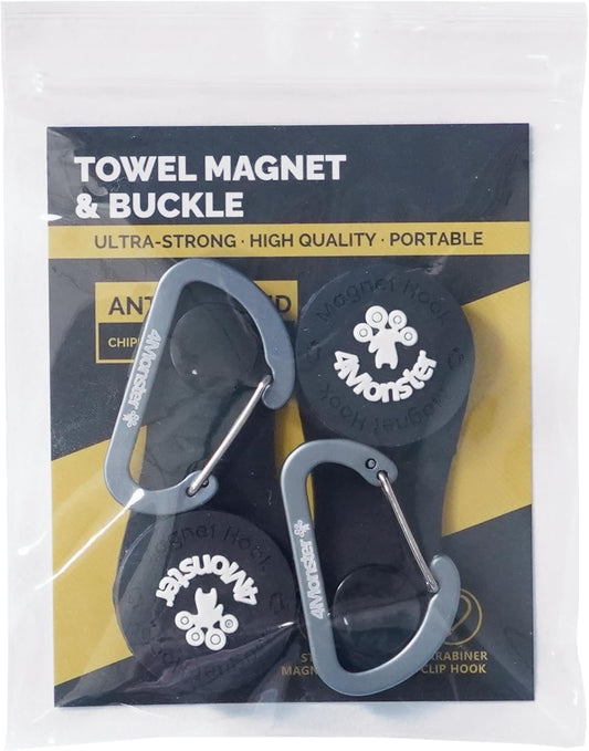 4Monster Golf Towels 3-Pack with Detachable Magnet and Portable Pouch, Quick-Dry Microfiber Golf Towel Set for Golf Bags,Custom Towel Gifts for Men or Women (3, Magnet Accessories)