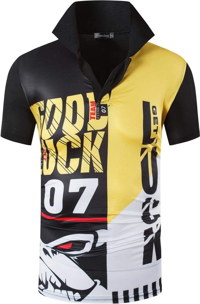 jeansian Men's Sport Outdoor Quick Dry Fit Short Sleeves Polo Tee Shirt Tshirt T-Shirt Tops Golf Tennis Bowling LSL195