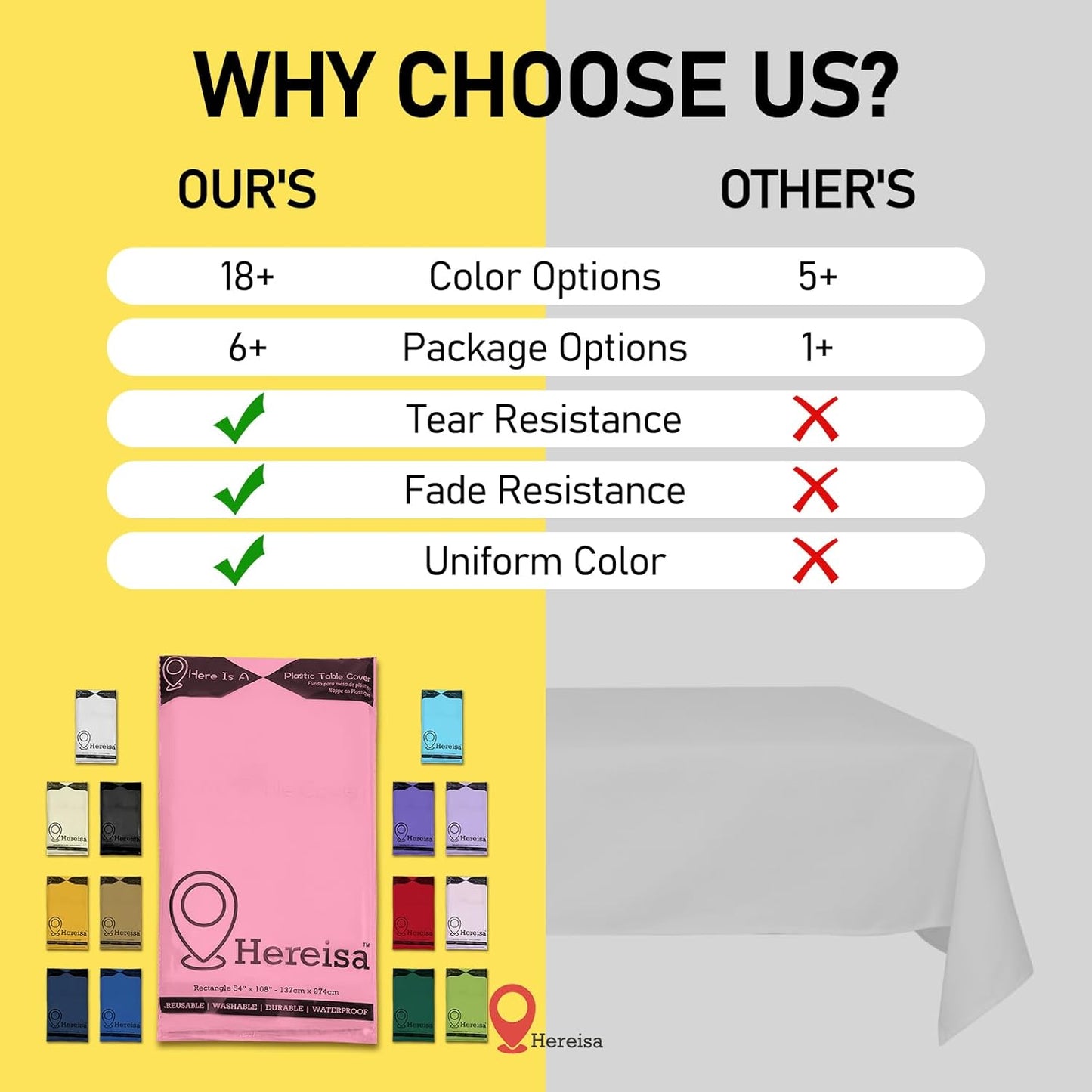 Plastic Pink Tablecloths 3 Pack Disposable Table Covers 54 x 108 inch Dusty Pink Table Cloths for Gender Reveal Parties Bridal Engagement Wedding Birthday, Fits 6 to 8 Foot Rectangle Table