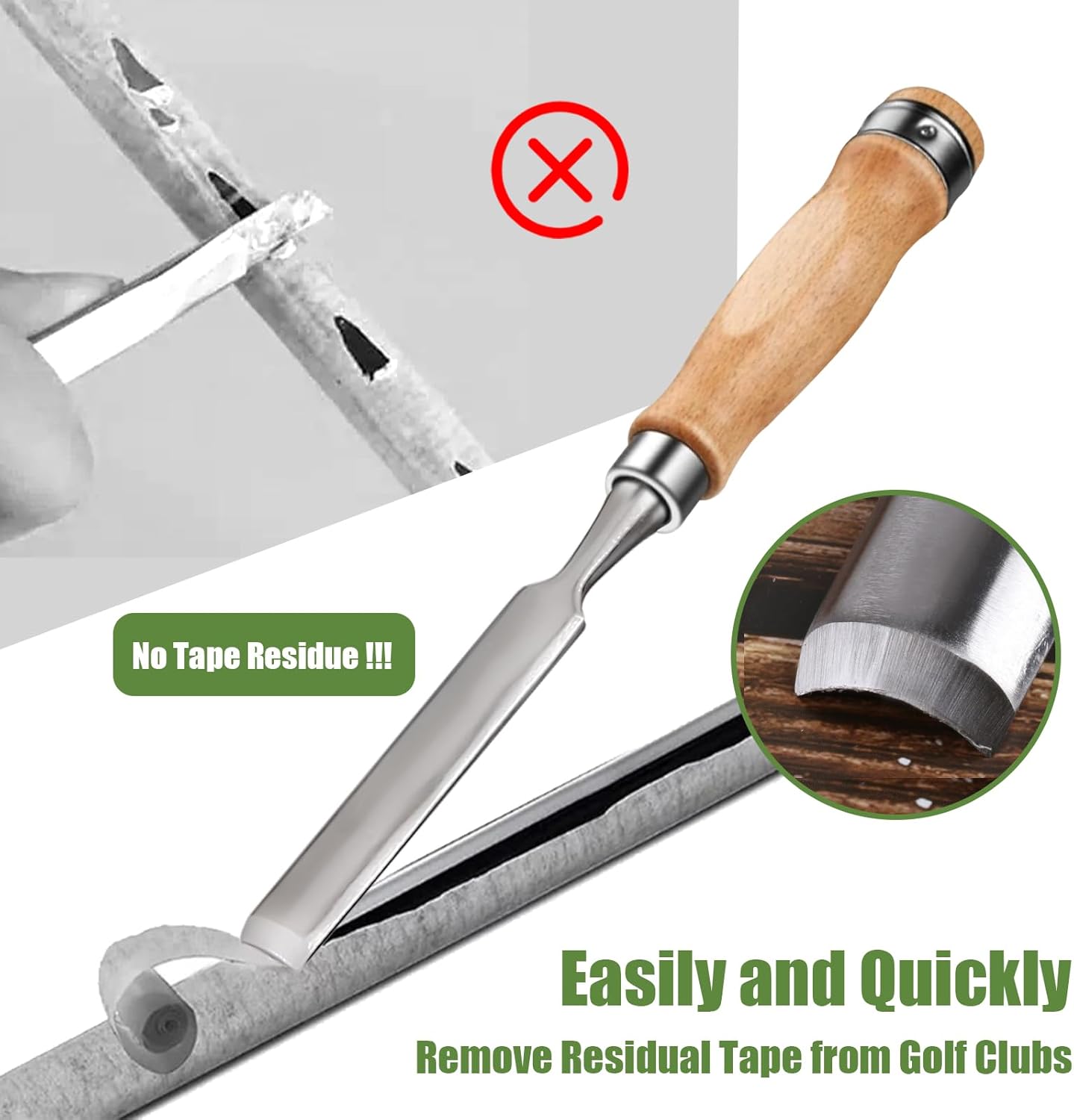 Golf Grip Removal Tool and Golf Grip Tape Removal Tool, V-Groove Grip Remover Saver 12“, High-Carbon Steel Gripping Tool, Golf Club Gripping Kit Golf Grip Tool