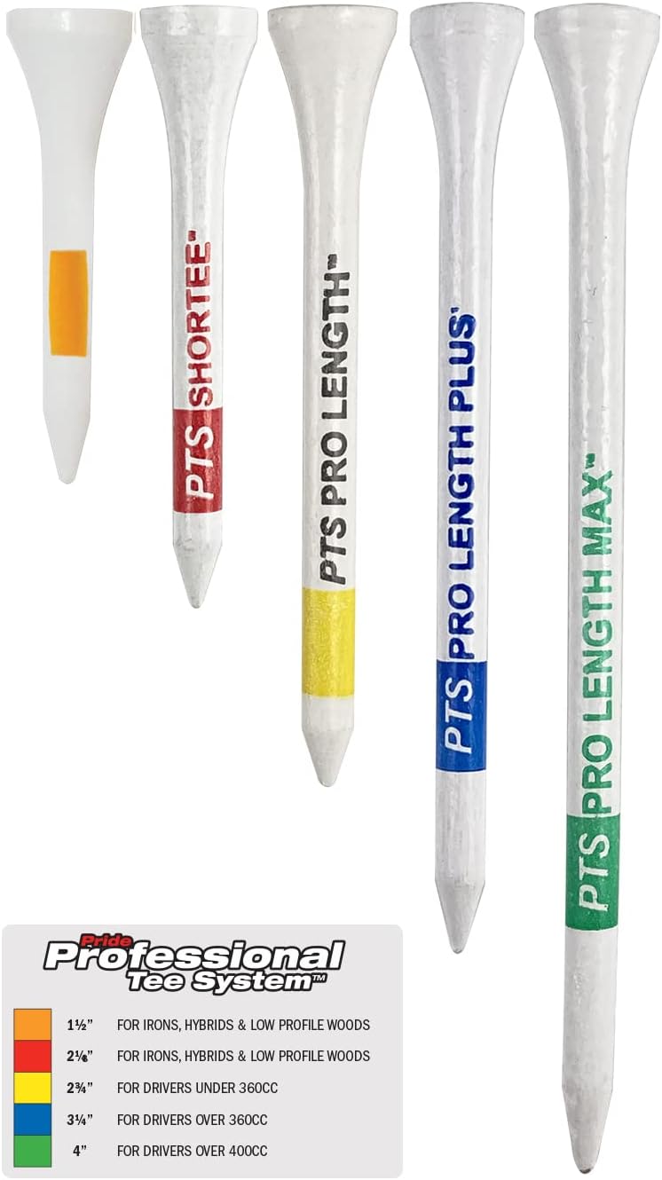 PrideSports PTS Wood Golf Tees | 175 Count, 2-3/4 Inch | #1 Wood Tee on Tour | Best for Drivers & Woods
