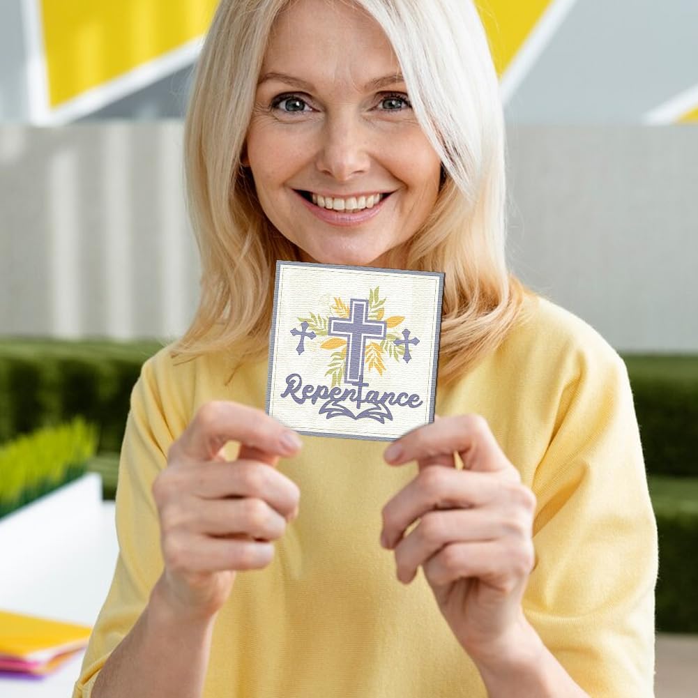 Bible Theme Word Cutting Dies Biblical Cross Letter Card Making Die Cuts Carbon Steel Stencils Scrapbooking Embossing Template Dies for DIY Craft Album Easter Festival Gift Decor