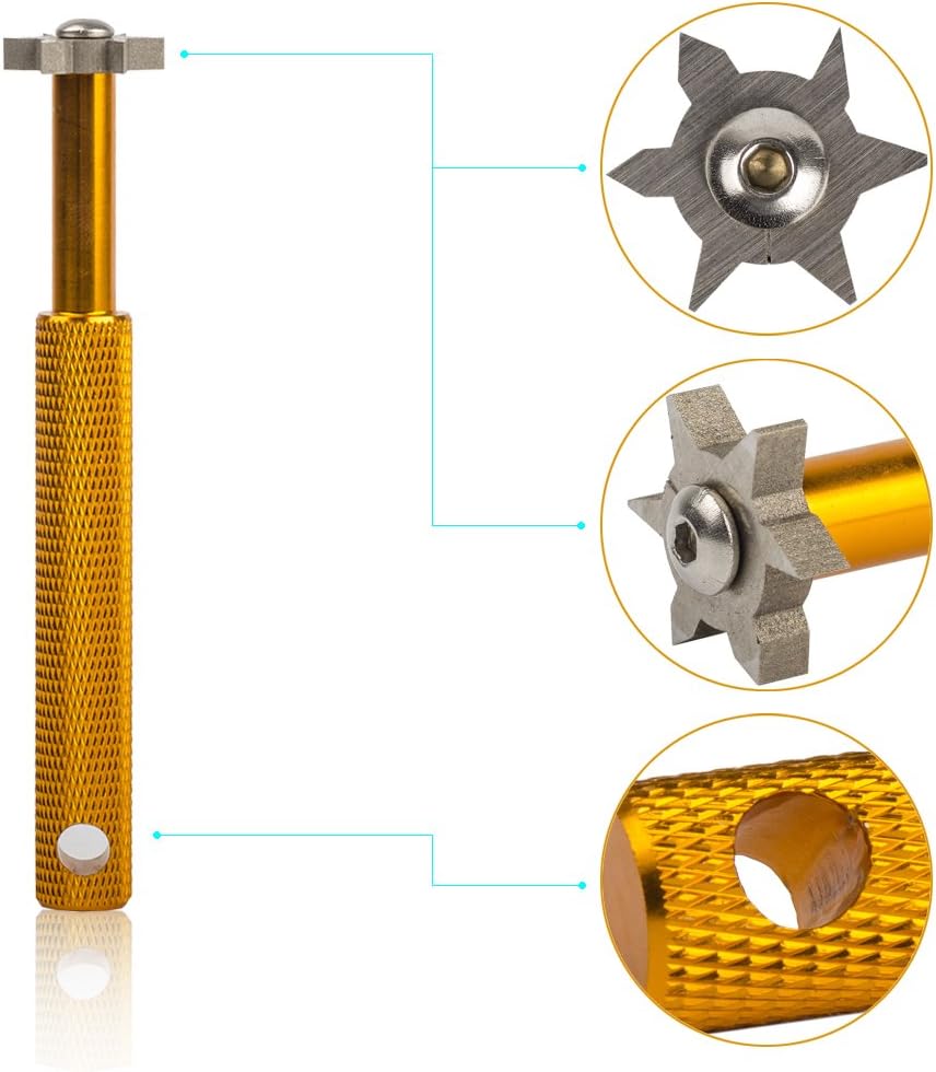 HIFROM Groove Sharpener with 6 Heads - Golf Club Groove Sharpener Re-Grooving Tool and Cleaner for All Irons Pitching Sand Lob Gap and Approach Wedges and Utility Clubs ¡­