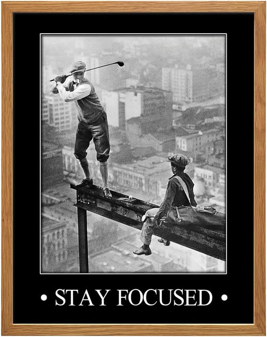 Vintage Golf Wall Art LARGE 11x14 FRAMED - Inspirational Motivational Poster - Man cave, Game Room, Home Office Decor - positive Quotes, Funny Sayings - Masculine Wall Art Photo Print, Personal Growth