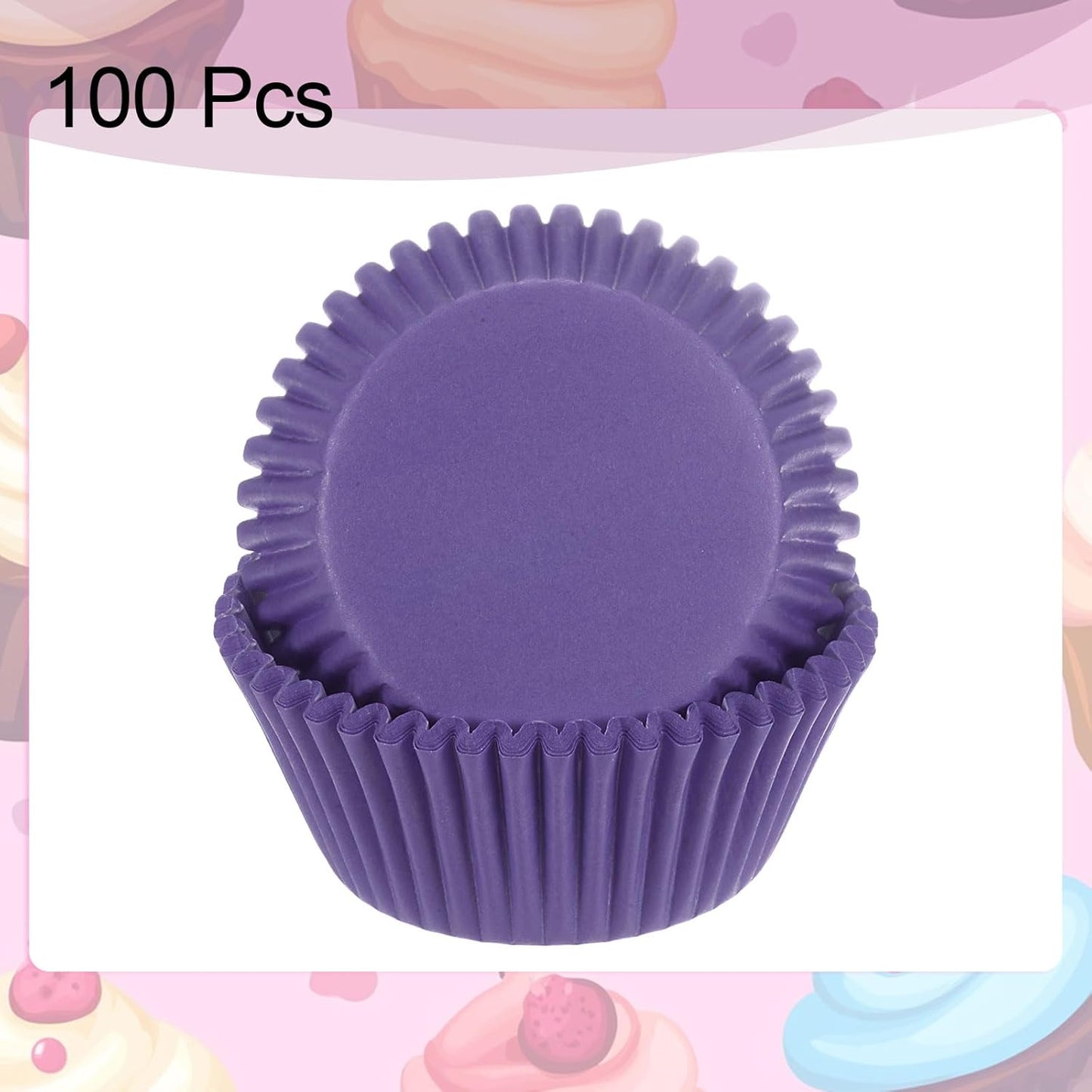 HARFINGTON 100 Count Cupcake Liners Purple Cupcake Cups Standard Size Muffins Liners Papers Baking Cups Wrappers Greaseproof for Party Wedding Birthday