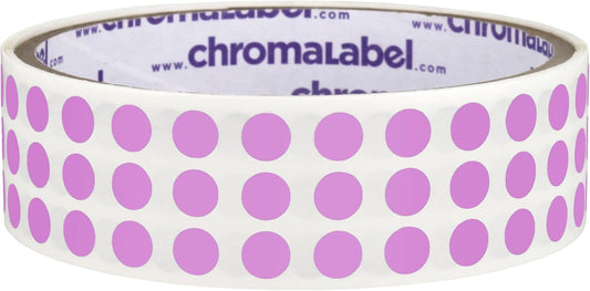 ChromaLabel 0.25 Inch Round Label Permanent Color Code Dot Stickers, 1000 Labels per Roll, Violet