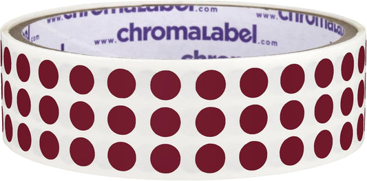 ChromaLabel 0.25 Inch Round Label Permanent Color Code Dot Stickers, 1000 Labels per Roll, Maroon