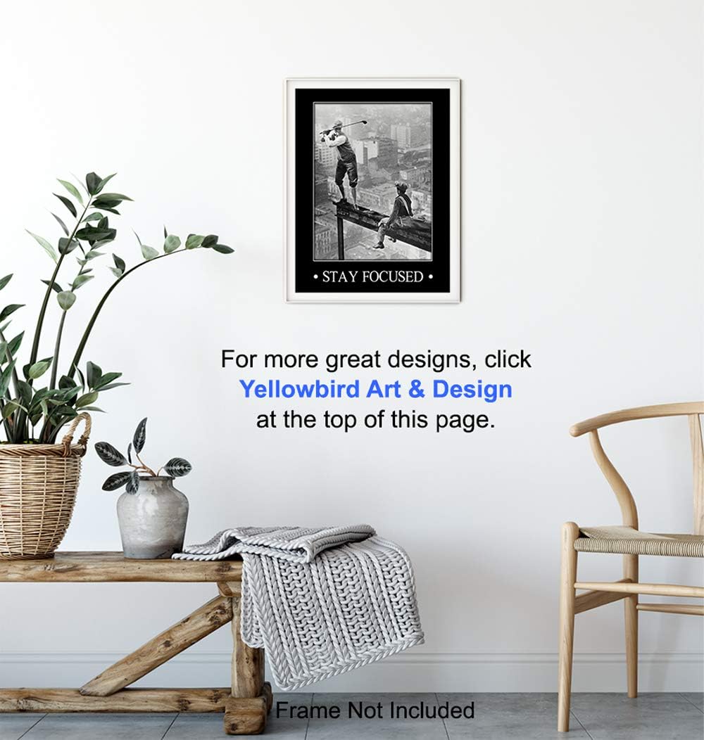 Motivational, Inspirational Art Print - Vintage Golf Wall Art Poster- Chic Rustic Home Decor for Bedroom, Den, Man Cave, Game Room, Office - Great Easy Gift for Golfers - 8x10 Photo- Unframed