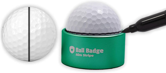 Ball Badge Aim Stripe - 360 Degree Golf Ball Line Marker Kit with Golf Bag Attachment for Perfect Alignment and Precision Putting