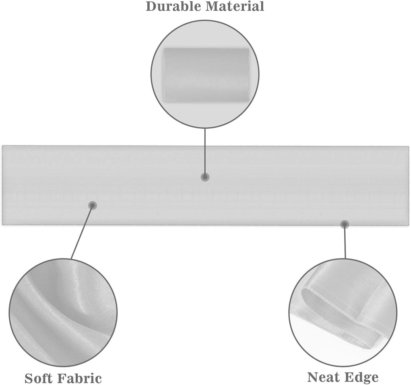 8 Packs Plastic Table Cloth Rectangle Table Disposable and Satin Table Runner, White and Silver Tablecloth Table Runner Cover for Baby Shower Birthday Wedding Anniversary Engagement Party Decorations