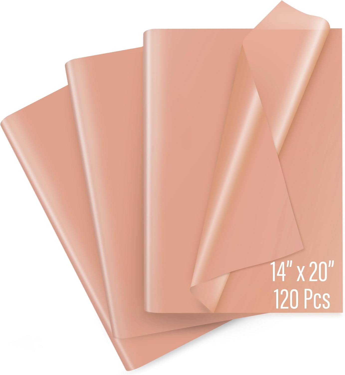 SANZIX 120 Sheets Rose Gold Tissue Paper for Gift Bags Bulk 14x20 Inch - Rose Gold Christmas Wrapping Paper Perfect for Christmas Gifts Wrap, Wedding, Valentines Day, DIY, Holiday & Xmas Decorations