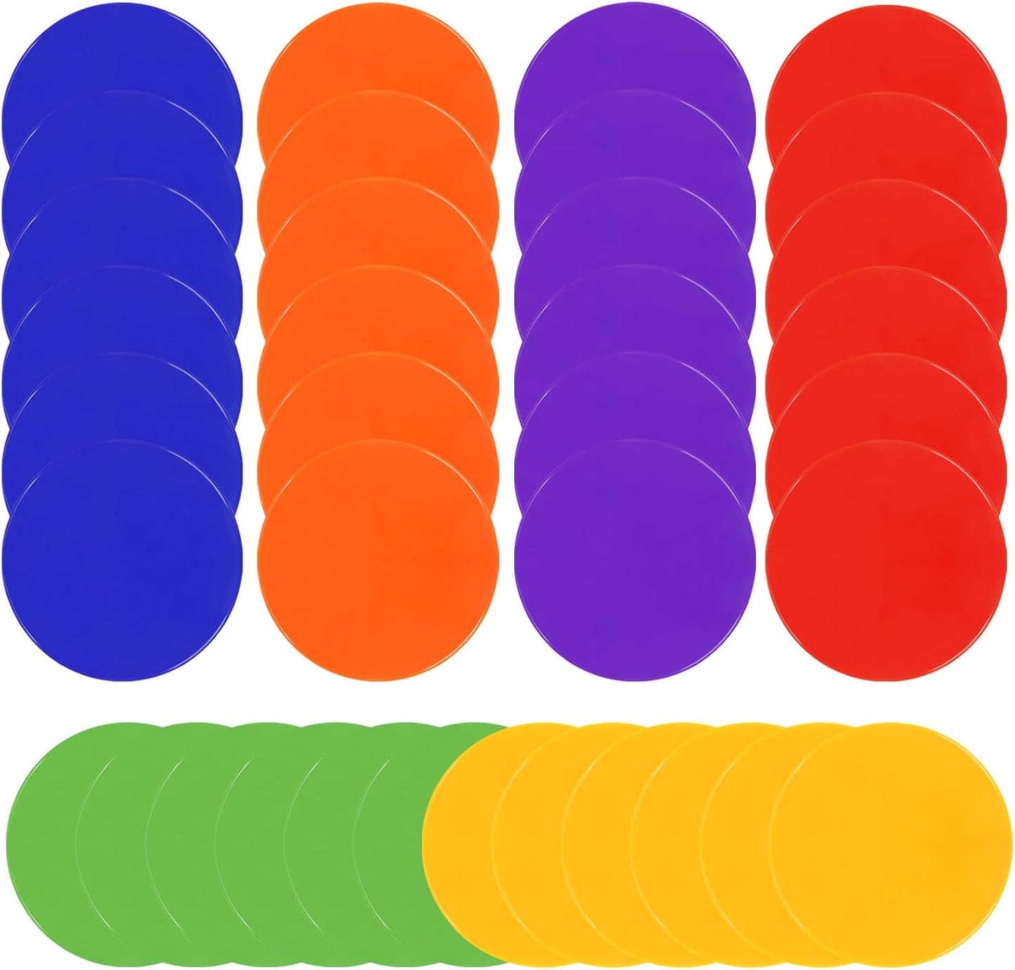 9 Inch Poly Spot Markers for Gym Floor Poly Spots, 12/18/24/36 Pcs Round Non-Slip Rubber Floor Dots Agility Markers Flat Cones for Sports Soccer PE Training, Dance, Classroom Activities