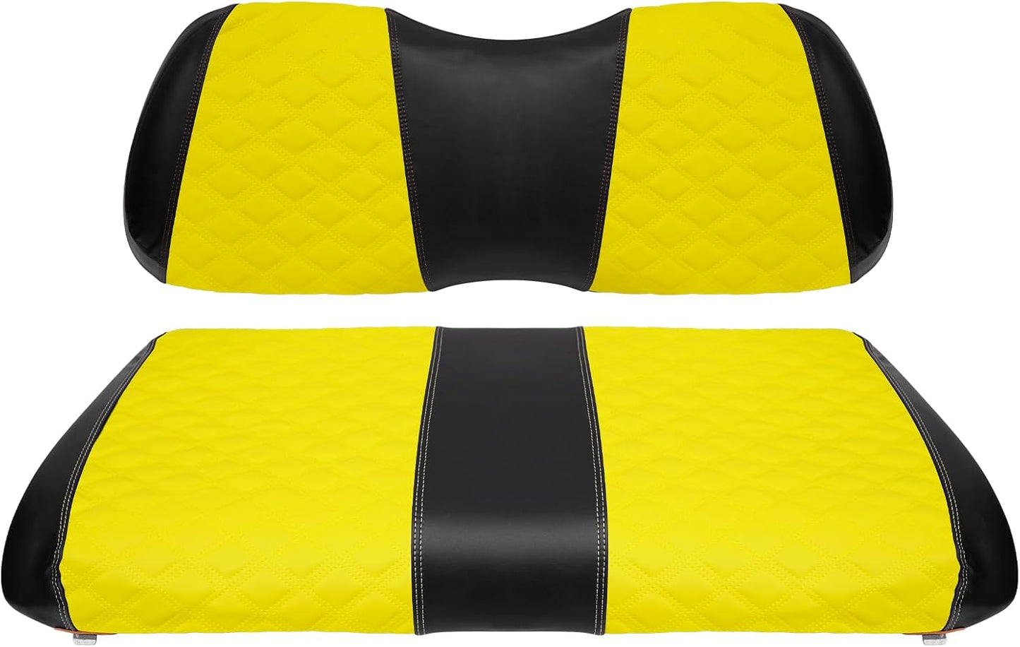 Golf Cart Seat Covers for Club Car Precedent/Onward/Tempo 2004+ Front OEM Universal Seat Cushion, Marine Grade Vinyl Leather Club Car Seat Covers/Easy to Install-Yellow (2PCS)
