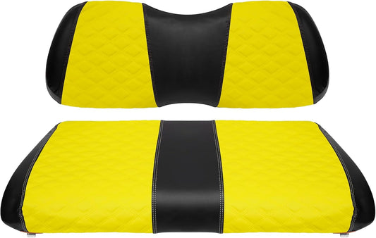 Golf Cart Seat Covers for Club Car Precedent/Onward/Tempo 2004+ Front OEM Universal Seat Cushion, Marine Grade Vinyl Leather Club Car Seat Covers/Easy to Install-Yellow (2PCS)