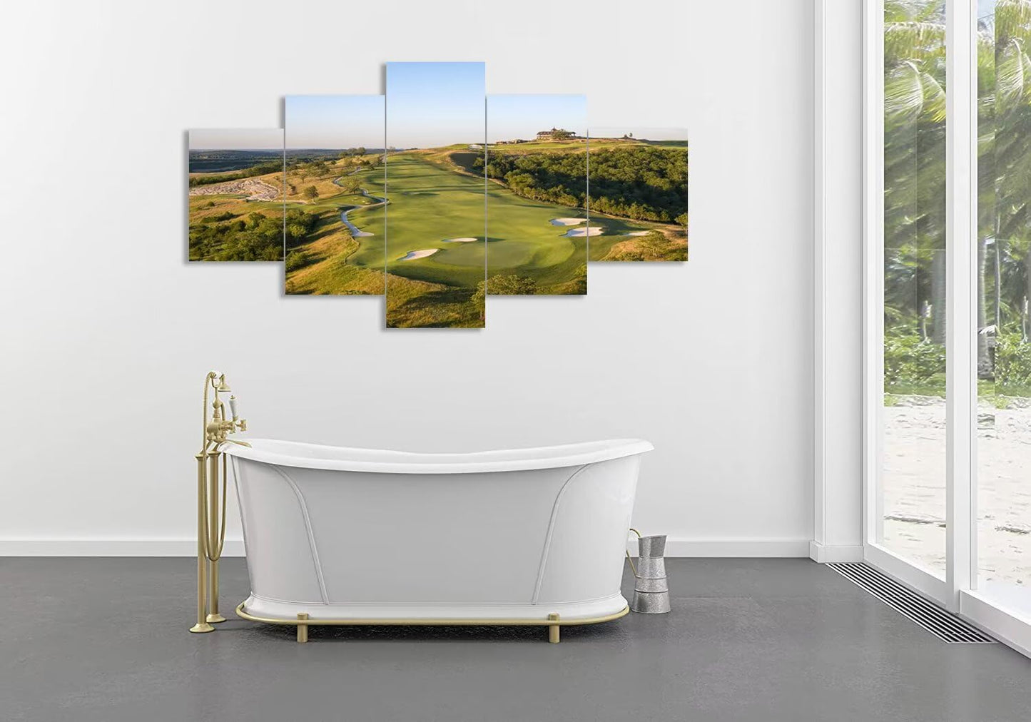 Paynes Valley Golf Course Wall Art for Living Room Bedroom Bathroom Home Decorations Paynes Valley Golf Course Pictures Framed Artwork Canvas Prints Ready to Hang(60''W x 40''H)