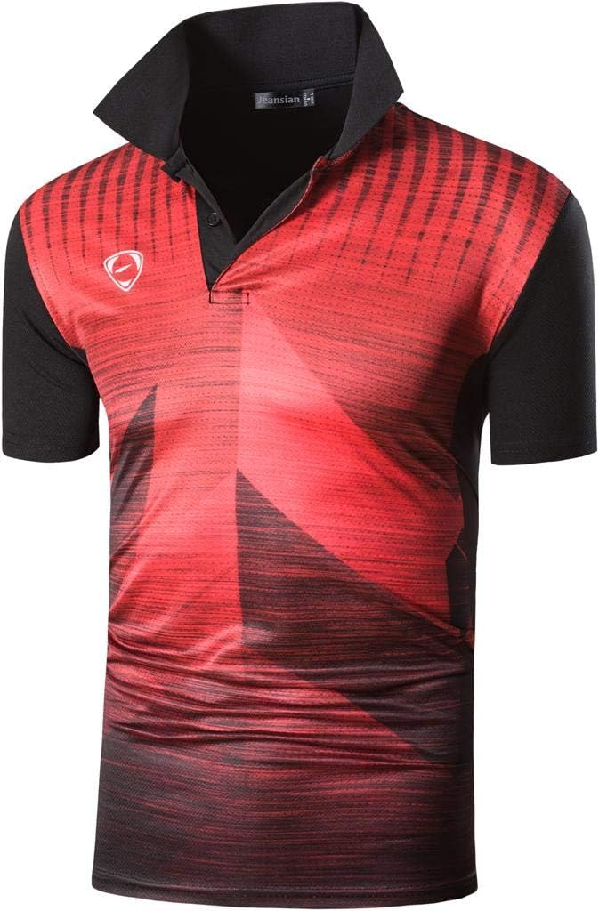 jeansian Men's Sport Outdoor Quick Dry Fit Short Sleeves Polo Tee Shirt Tshirt T-Shirt Tops Golf Tennis Bowling LSL195