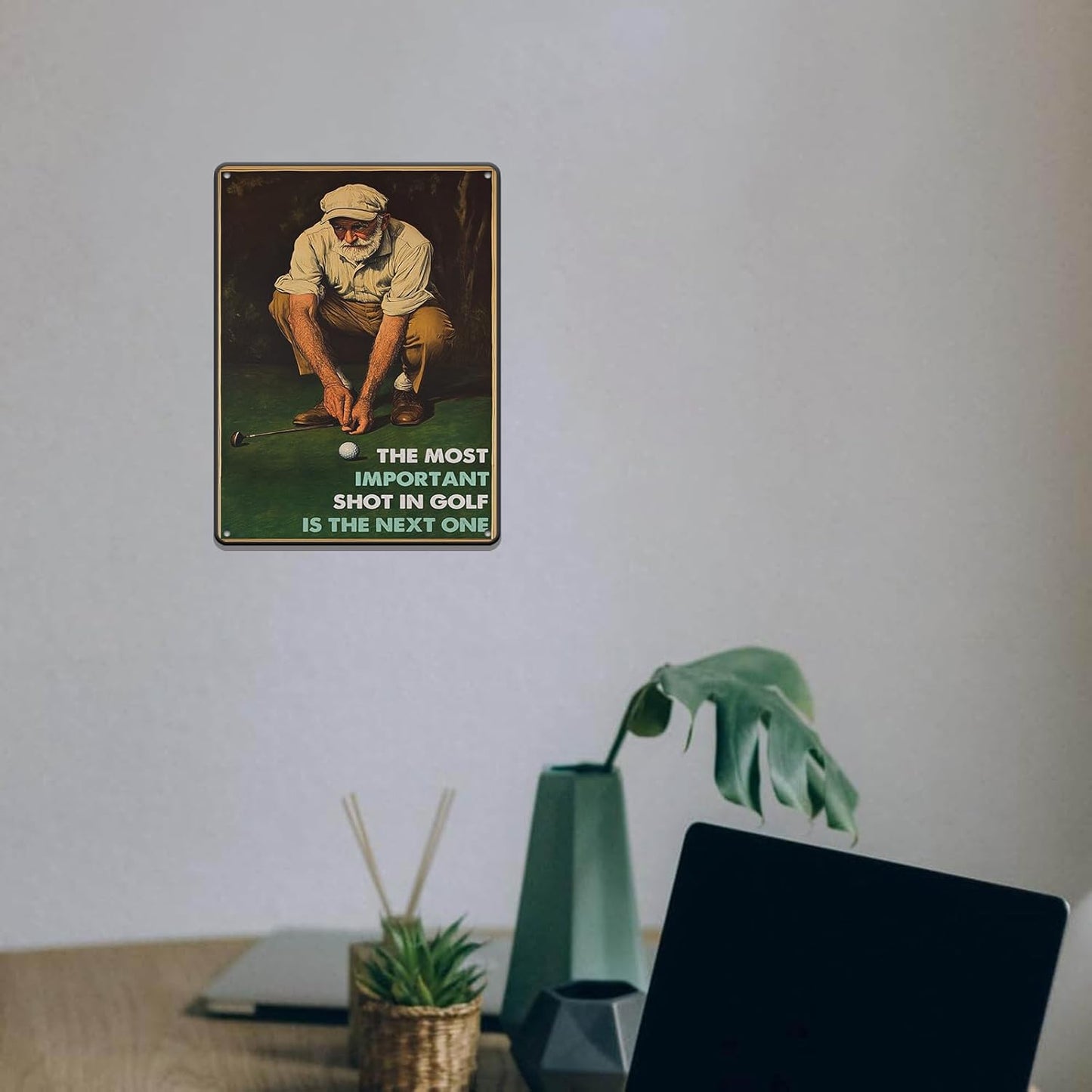 Golf Vintage Metal Tin Sign The Most Important Shot in Golf for Home Bar Club Coffee shop Man Cave Wall Decor 12x16 Inch