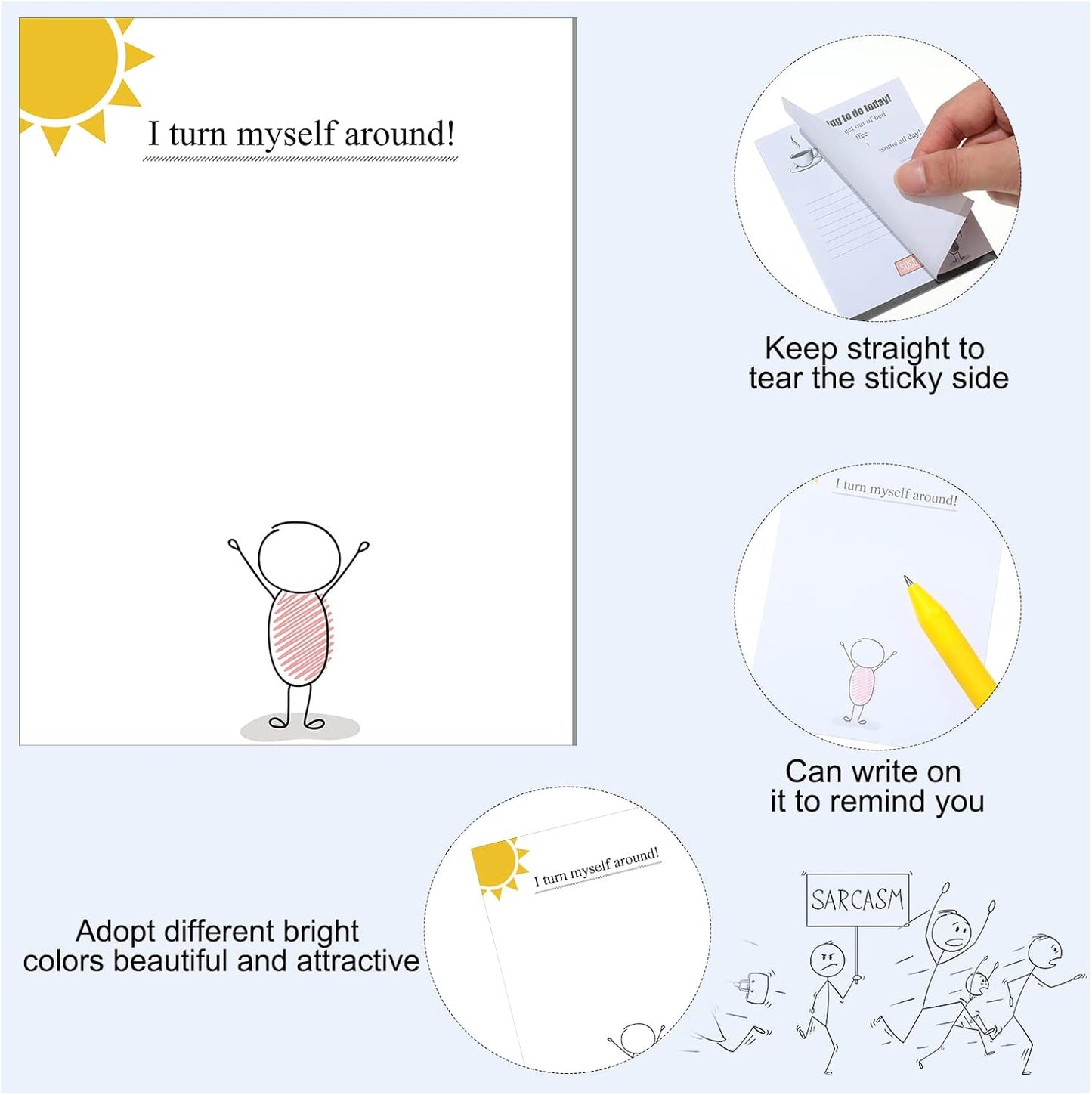 Funny Notepads with Sayings Sticky Funny Office Supplies to Do List Sarcastic Work Assorted Notepad for Workers, 12 Designs, 3 x 3.93 Inch(Minimalist Style)