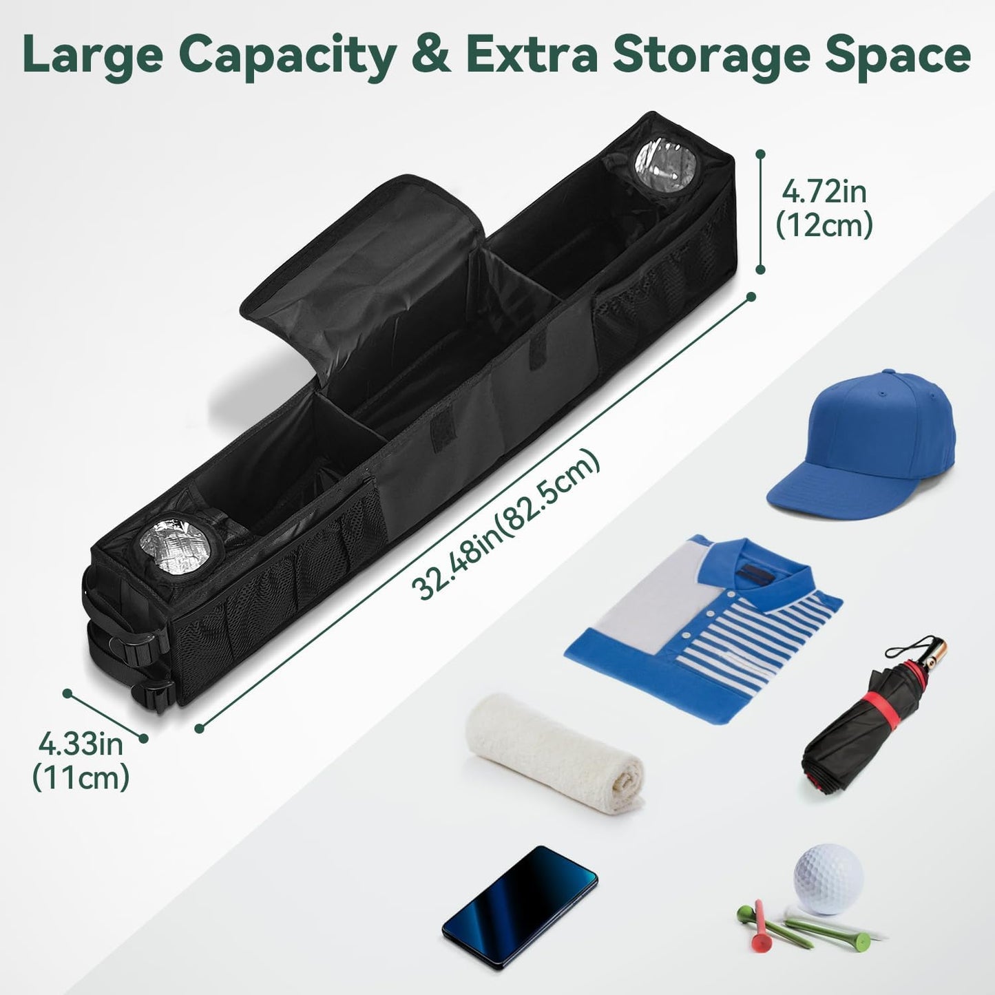 Grekos Golf Cart Inner Storage Tray, Upgraded 1680D Golf Cart Front Storage Basket