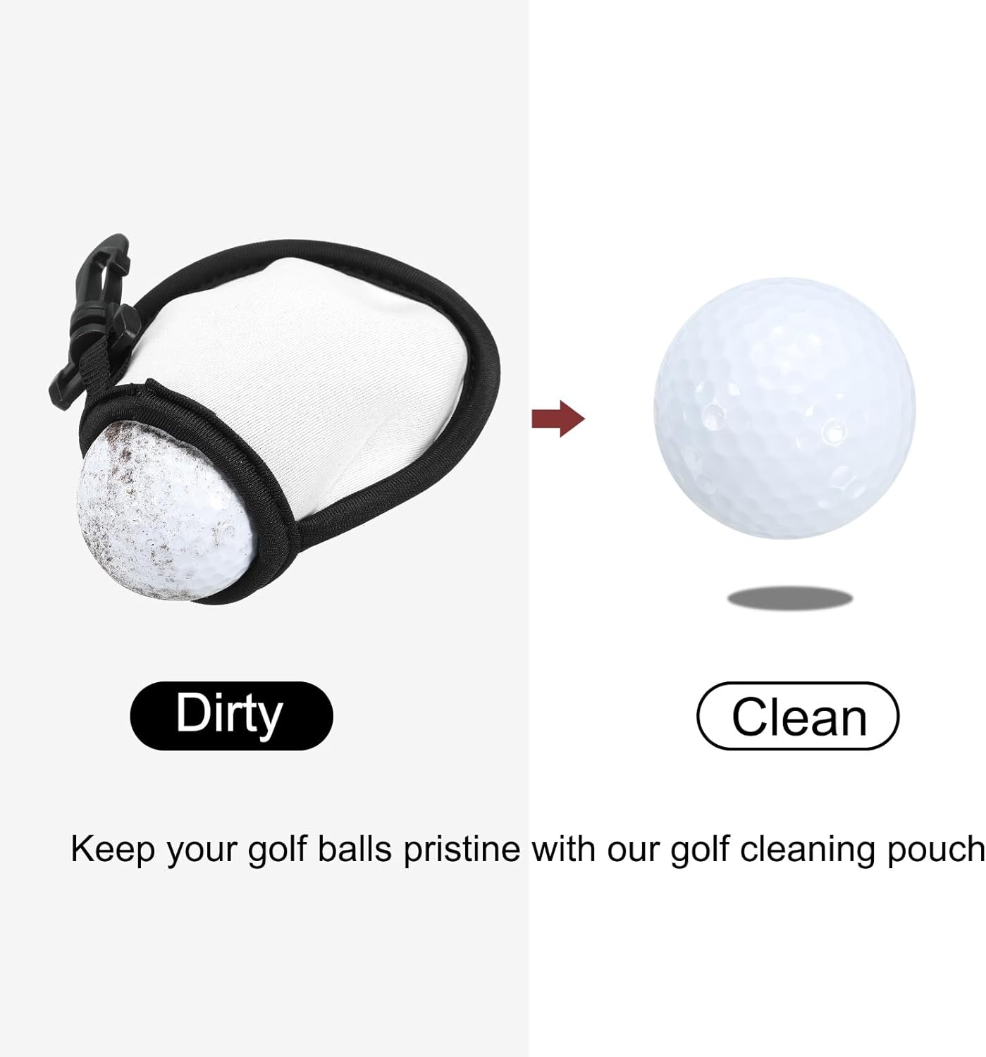 PATIKIL Golf Ball Washer Pouch, Portable Golf Balls Cleaner Pocket Bag with Hanging Clip for Women Golf Exercise