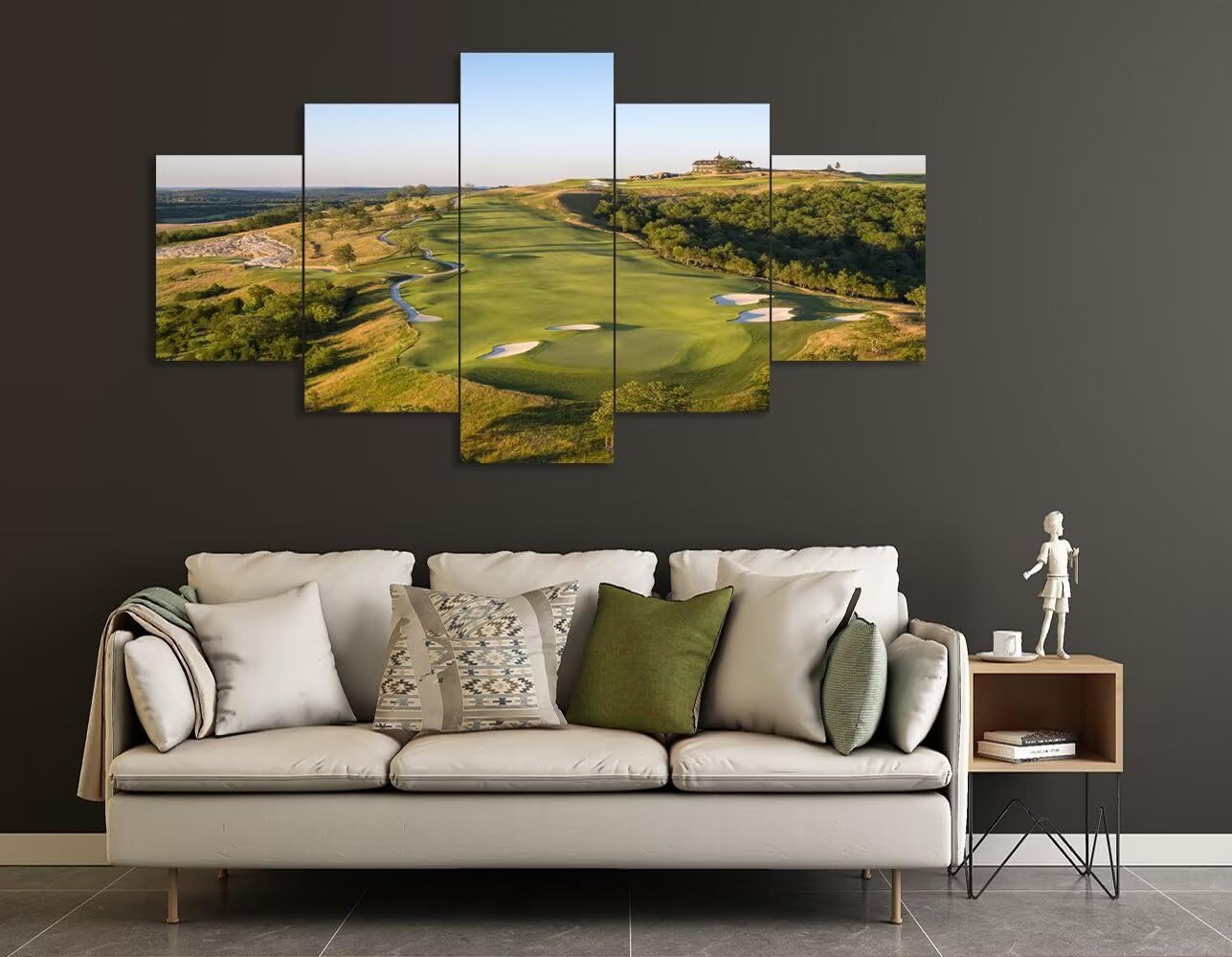 Paynes Valley Golf Course Wall Art for Living Room Bedroom Bathroom Home Decorations Paynes Valley Golf Course Posters Framed Artwork Canvas Prints Ready to Hang(60''W x 32''H)